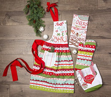 Load image into Gallery viewer, DII Holiday Collection Skirted Apron, One Size, Whisk You A Merry Christmas