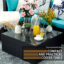 Load image into Gallery viewer, VITESSE 5 Pieces Patio Furniture Sectional Sets, Outdoor All-Weather PE Rattan Wicker Lawn Conversation Sets, Garden Sofa Set with Coffee Table and Washable Cushion