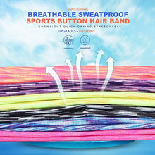 Load image into Gallery viewer, Finrezio 6 Pcs Button Headbands for Women Men Elastic Hair Bands Ear Protection Non Slip Polyester Head Wrap Adjustable for Nurses for Yoga Sports Running