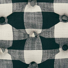Load image into Gallery viewer, HomePop Upholstered Button Tufted Decorative Bench with Metal Base, Black and White Plaid