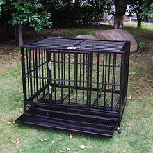 Load image into Gallery viewer, 48'' Size Heavy Duty Pet Dog Cage Strong Metal Crate Kennel Playpen w/Wheels&Tray
