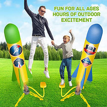 Load image into Gallery viewer, YEEBAY Rocket Air Launch Toy for Kids Age of 3, 4, 5, 6, 7, 8+ Years Old Boys, Girls, 2 Pack Stomp Launchers & 8 Colorful Foam Rockets, Fun Outdoor Game, Ideal Xmas Birthday Gift