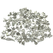 Load image into Gallery viewer, Wholesale Bulk Lots Jewelry Making Silver Charms Mixed Smooth Tibetan Silver Metal Charms Pendants DIY for Necklace Bracelet Jewelry Making and Crafting, JIALEEY 100 PCS