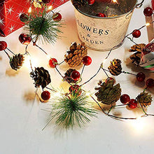 Load image into Gallery viewer, PHILIPOUS Christmas Lights, Garland with Lights Fairy Lights Pine Cone Berries Indoor and Outdoor Christmas Tree Lights Winter Holiday New Year Decor, Battery Powered. (2M 20 Lights) (Pine Cone)