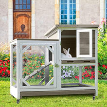 Load image into Gallery viewer, Indoor Rabbit Hutch Large Rabbit Cage, Outdoor Bunny Hutch Guinea Pig Cage - 4 Casters Include (Mocca Color Without Bottom Wire Mesh)