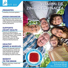 Load image into Gallery viewer, Vitamin D3 Gummies with Zinc Echinacea Supplements 4000 IU, Chewable Vitamin D for Adults Kids - VIT D Immune Booster, Bone Health, Joint Muscle Support -Tablet Powder Alternative Vegan (2 Pack)