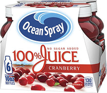 Load image into Gallery viewer, Ocean Spray 100% Juice, Cranberry Juice, 10 Ounce Bottle (Pack of 6)