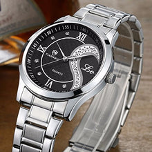 Load image into Gallery viewer, Valentine's Romantic Stainless Steel His and Hers Wrist Watches,fq-102 Gifts Set for Lovers,Black Color 2 Pieces