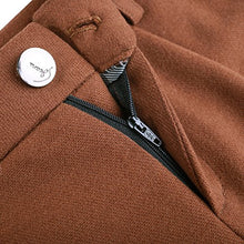 Load image into Gallery viewer, Tanming Women's Thick Wool Blend Cropped Wide Leg Pant Trousers (Small, Brown)