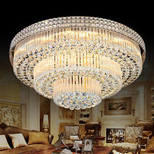 Load image into Gallery viewer, KALRI Modern K9 Crystal Chandelier Flush Mount LED Ceiling Light Fixture Pendant Lamp for Living Room Bar Shop (Dia 31.5'')