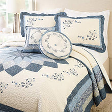 Load image into Gallery viewer, Modern Heirloom Collection Charlotte Bedspread, King, Blue
