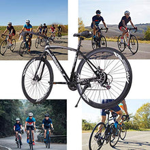 Load image into Gallery viewer, Lroplie R2 Commuter Aluminum Road Bike 21 Speed 700C Wheel Suspension Fork Rear Suspension Bicycles for Intermediate to Advanced Riders (Road Black 21 Speed)