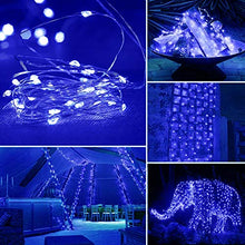 Load image into Gallery viewer, BOLWEO 2 Pack Solar String Lights Outdoor,16.4Ft 50LEDS Starbright Solar Lights, IP65 Waterproof Wire Lighting for Christmas Tree Halloween Home Garden Wedding Party Fairy Decoration(Blue)