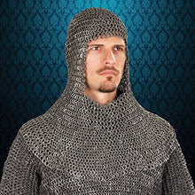 Load image into Gallery viewer, Souvenir India Chainmail Hood Chain Mail Coif 10 mm Flat Riveted MS – Medieval Armor