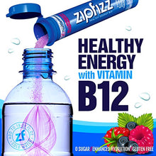Load image into Gallery viewer, Zipfizz Healthy Energy Drink Mix, Hydration with B12 & Multi Vitamins, Blue, Blueberry Raspberry, 0.38 Oz, Pack of 20