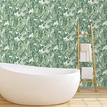 Load image into Gallery viewer, Tempaper Jungle Green Tropical Removable Peel and Stick Wallpaper, 20.5 in X 16.5 ft, Made in the USA
