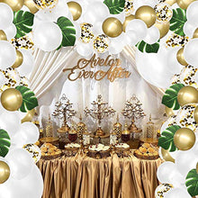 Load image into Gallery viewer, RUBFAC 146pcs White Balloon Garland Arch Kit, White Gold and Gold Confetti Balloons with Tools for Shower, Wedding, Birthday, Graduation Anniversary Background Decorations