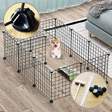Load image into Gallery viewer, ALLISANDRO Small Pet Playpen, Small Animal Cage for Indoor Outdoor Use, Portable Metal Wire Yard Fence for Small Animal, Puppy, Kitten, Guinea Pigs, Bunny, Turtle, Hamster, 12 Panels, 13.8x13.8 Inches