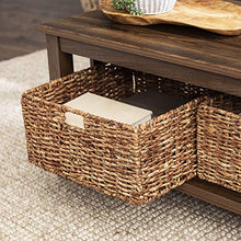Load image into Gallery viewer, WE Furniture Rustic Wood Rectangle Coffee Accent Table Storage Baskets Living Room, 40 Inch, Dark Walnut