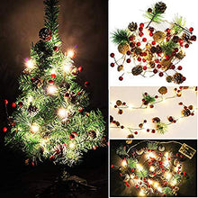 Load image into Gallery viewer, PHILIPOUS Christmas Lights, Garland with Lights Fairy Lights Pine Cone Berries Indoor and Outdoor Christmas Tree Lights Winter Holiday New Year Decor, Battery Powered. (2M 20 Lights) (Pine Cone)