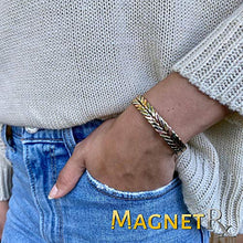 Load image into Gallery viewer, MagnetRX® Woven Copper Magnetic Bracelet - Arthritis Pain Relief & Carpal Tunnel Magnetic Therapy Copper Bracelets - Adjustable Pure Copper Cuff Bracelet with Magnets (Tri-Color, M/L)