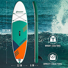 Load image into Gallery viewer, EGGORY Inflatable Stand Up Paddle Board,10'6"x 32"x 6" | SUP Surfboard with Premium SUP Accessories & Backpack, Adj Paddle, Pump, Leash, Valve Adjuster | Youth & Adult Surfing Boat