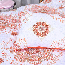 Load image into Gallery viewer, uxcell Twin 2-Piece Bohemian Orange Comforter Sets - 3D Printed Bohemia Themed - All-Season Down Alternative Quilted Duvet - Reversible Design - Includes 1 Comforter, 1 Pillow Case