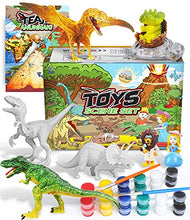 Load image into Gallery viewer, 45 Pcs Dinosaur Painting Kit Toys For Kids Arts And Crafts Kit - Paint Your Own Dinosaur Toy Party Supplies Toy Dinosaur Figures W/ Play Mat, Kid Paint Dino Toy Set Creativity Gift For Girl Boy Age 3+