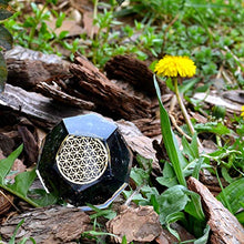 Load image into Gallery viewer, Orgonite Crystal – Black Tourmaline Emf Protection Orgone energy Generator- Flower of Life Orgonite Dodecahedron Healing Crystal for – Mood Swing Boost Immune System Chakra Balance