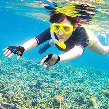 Load image into Gallery viewer, FitsT4 Unisex 3/4 Finger Gloves for Water Ski, Canoeing, Windsurfing, Kiteboarding, Sailing, Jet Skiing and Stand-UP Paddle Boarding Adjustable Wrist Cinch, Comfortable Fit Blue S