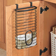 Load image into Gallery viewer, iDesign Axis Over the Cabinet Kitchen Storage Holder for Plastic and Garbage Bags - Matte Black