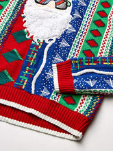 Load image into Gallery viewer, Blizzard Bay Young Men’s 90's Christmas Stripe Santa Sweater, Multi Combo, X-Large