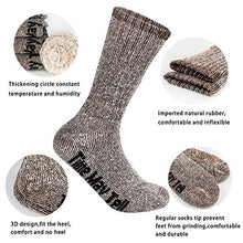 Load image into Gallery viewer, Time May Tell Mens Merino Wool Hiking Cushion Socks Pack (2Brown,Light grey,Dark grey(4 pairs), US Size 5~9)