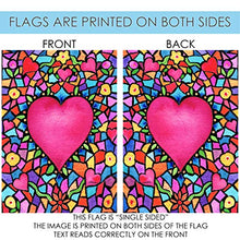 Load image into Gallery viewer, Toland Home Garden Kaleidoscope Heart 28 x 40 Inch Decorative Colorful Valentine Mosaic House Flag - 1010785