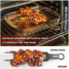 Load image into Gallery viewer, HERUKI Double Metal Skewers for BBQ Grilling Kebob and Shawarma - 2 Stainless Steel Skewers for Fish, Chicken and Meat. Gift for Griller - Exciting Way of Cooking Bigger and Wider Pieces