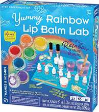 Load image into Gallery viewer, Thames & Kosmos Yummy Rainbow Lip Balm Lab STEM Kit | Make Lip Balms & Glosses in a Rainbow of Colors | Includes Strawberry, Grape, Banana Flavors & Cosmetic Jars | Chemistry & Biology of Skin Care