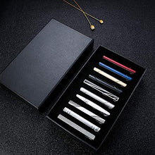 Load image into Gallery viewer, Finrezio 10PCS Tie Clips Set for Men Tie Bar Clip Black for Regular Ties Necktie Wedding Business Clips with Gift Box