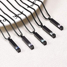 Load image into Gallery viewer, XSMZB Crystal Cremation Urn Jewelry Cube Memorial Ashes Necklace Pendant Keepsake- Black Birthstone Series(Green)