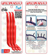 Load image into Gallery viewer, Bike Tire Lever - Red - Premium Hardened Plastic Levers to Repair Bicycle Tube - Must Have Tool Kit for Road Bicyclist - Set of 3