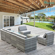 Load image into Gallery viewer, YITAHOME 7 Piece Outdoor Patio Furniture Sets, Garden Conversation Wicker Sofa Set, and Patio Sectional Furniture Sofa Set with Coffee Table and Cushion for Lawn, Backyard, and Poolside