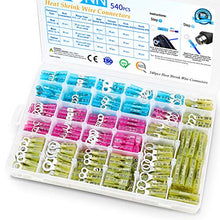 Load image into Gallery viewer, TICONN 540 PCS Heat Shrink Wire Connectors, Waterproof Automotive Marine Electrical Terminals Kit, Crimp Connector Assortment - Ring Fork Hook Spade Butt Splices (540PCS Combo)