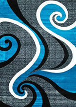 Load image into Gallery viewer, 0327 Turquoise White Gray Black 5'2x7'2 Area Rug Abstract Carpet