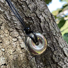 Load image into Gallery viewer, Magic Human Pyrite Crystal Stone Necklace - Lucky Donut Pendant Amulet - Iron-Metallic Circle Jewelry - Good Luck Charm
