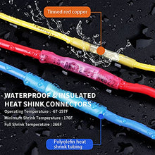 Load image into Gallery viewer, 100 Pcs Red Heat Shrink Butt Connectors, 22-16 AWG Marine Grade Insulated Crimp Wire Connectors, Waterproof Electrical Connectors Butt Splice for Boat Truck Wiring