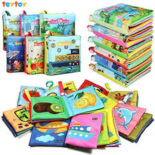 Load image into Gallery viewer, teytoy My First Soft Book, Nontoxic Fabric Baby Cloth Books Early Education Toys Activity Crinkle Cloth Book for Toddler, Infants and Kids Perfect for Baby Shower -Pack of 6