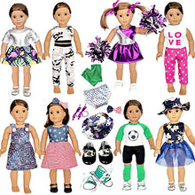 Load image into Gallery viewer, Srua Don 20 Pcs American Doll Clothes and Accessories fit American 18 inch Girl Dolls - Including 8 Complete Set Toys Doll Outfits and 2 Pairs Shoes, Doll Accessories with Cap, Underwear and Hair Clip