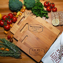Load image into Gallery viewer, Personalized Cutting Board - 9 Designs |6" x 9"| Bamboo Cutting Board - Wedding Gifts for the Couple, Housewarming Gifts, Anniversary Gift, Grandma Gifts, Engraved Kitchen Sign & Decor - Handle