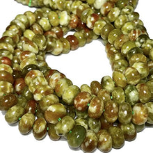 Load image into Gallery viewer, ABCGEMS Russian Rainforest Serpentine (AKA Peacock Serpentine- Exquisite Matrix) Healing Energy Chakra Crystal Stone Ideal for Bracelet Necklace Ring DIY Jewelry Making Craft Smooth Rondelle 8mm