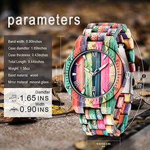 Load image into Gallery viewer, Men Watches with Handmade Colorful Bamboo Wood Watch Analog Quartz Wooden Watch for Men