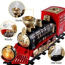 Load image into Gallery viewer, SNAEN Train Sets w/ Steam Locomotive Engine, Cargo Car and Tracks, Battery Powered Play Set Toy w/ Smoke, Light & Sounds, for Kids, Boys & Girls 3 4 5 6 7 Years Old